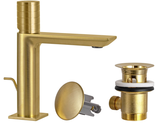 Смеситель для раковины Remer Edge EG610BG, золото брашированное