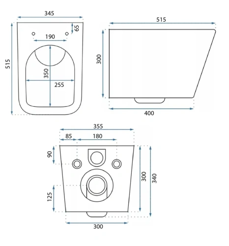 Унитаз подвесной Rea Julio Black matt C6550
