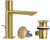 Смеситель для раковины Remer Edge EG610BG, золото брашированное