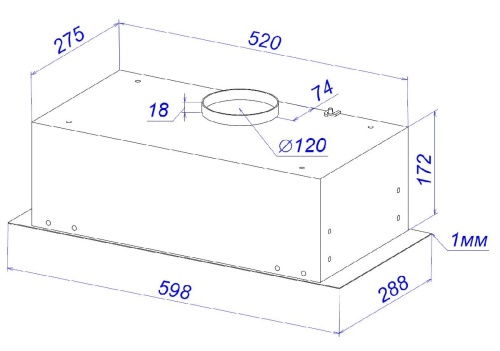 Вытяжка кухонная Zorg BASTA 1030 60 M белая