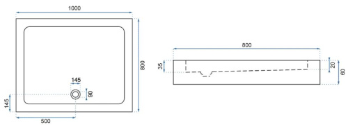 Душевой уголок Rea City Black 80x100 K6449