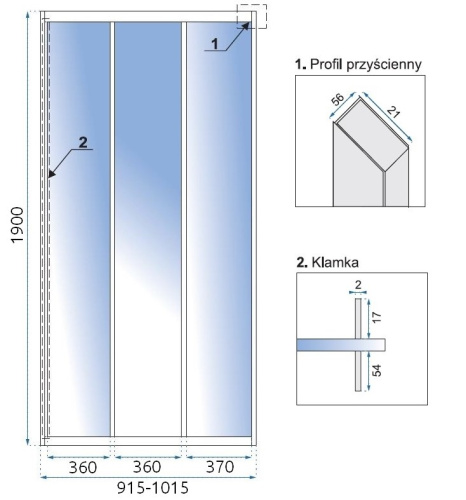 Душевая дверь Rea Alex 100 K0546