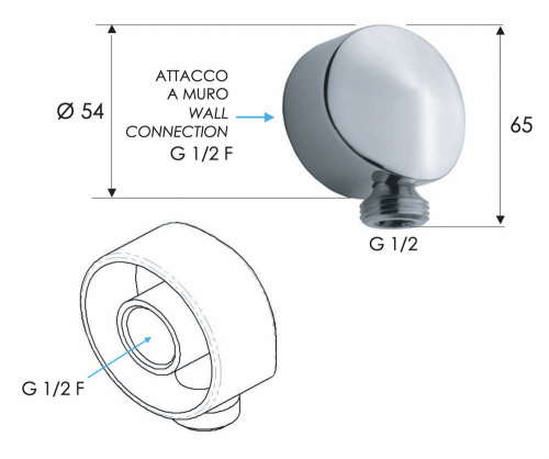 Шланговое подключение для душа Remer 309LCFP, черный брашированный хром