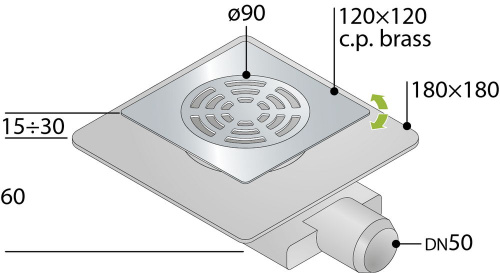 Душевой трап OMP Tea Tirana 2665.591.8
