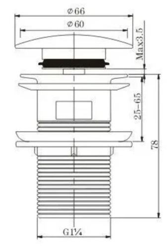 Донный клапан для раковины Vivi Felice V-4 nero Lucido