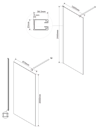 Душевая стенка Vincea Walk-In VSW-1H100GS