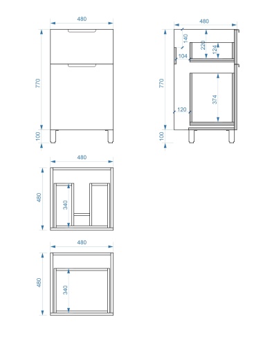 Тумба напольная Vela Каскад Хекси 48Н под Kamilla 110 (дуб Небраска) TU252463
