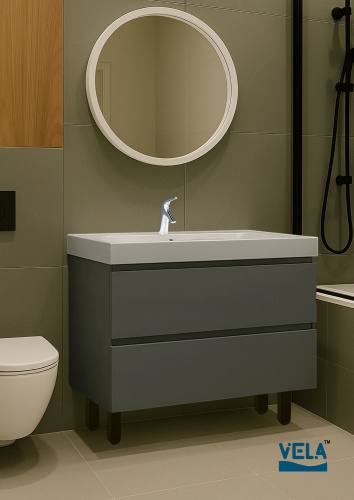 Тумба напольная Vela Мира 80Н под Classica (серая) TU5893