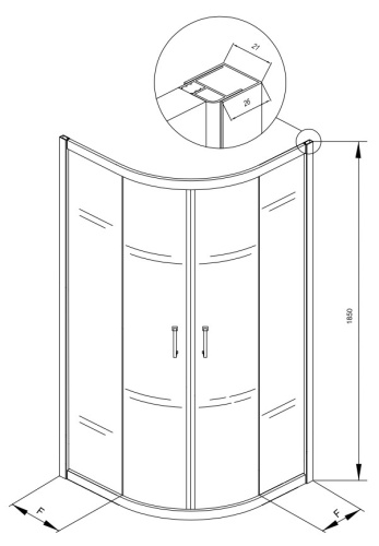 Душевой уголок Kolpa-San Eco quat TKP 90 black transparent 515300