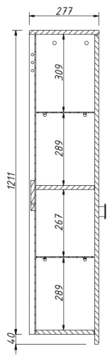 Пенал подвесной Caprigo Nokturn 1350R-TP800