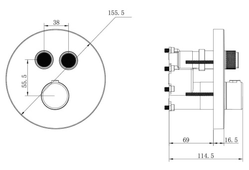 Смеситель для душа Vincea VSCV-322T-MGM