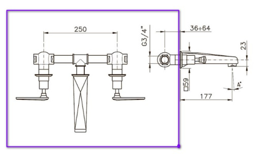 Встраиваемая часть для смесителя Nicolazzi C1077DX