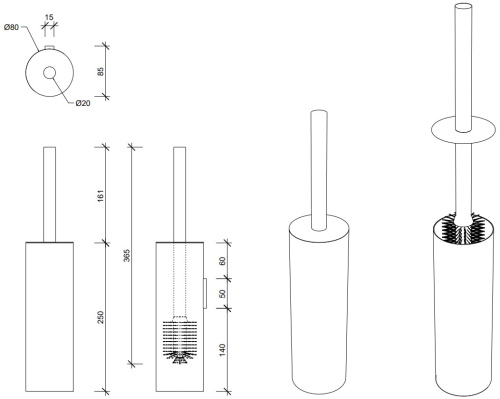 Ёршик настенный Decor Walther Bar WBG 0856982