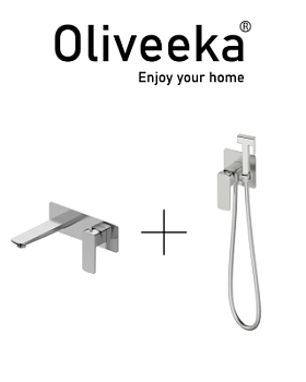 Гигиенический душ со смесителем Oliveeka OL-829003+869003-BN, никель матовый