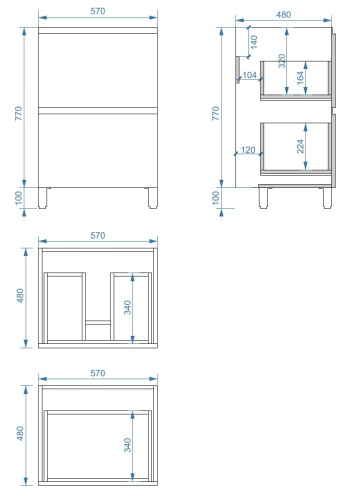 Тумба напольная Vela Мира 57Н под Kamilla (белый глянец) TU27017
