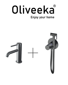 Гигиенический душ с термостатом со смесителем Oliveeka OL-829909+88139017-BGM, мат.оружейный металл