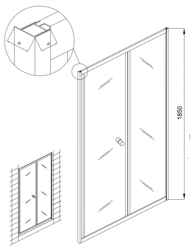 Душевая дверь Kolpa-San Luna TVZ/S 90 silver transparent 534120