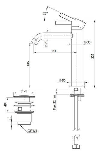Смеситель для раковины Remer Metrica MC10ACC