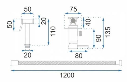 Гигиенический душ Rea Lungo Loop white matt B0255