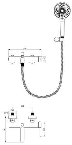 Смеситель для ванны Oliveeka OL-639017-CR