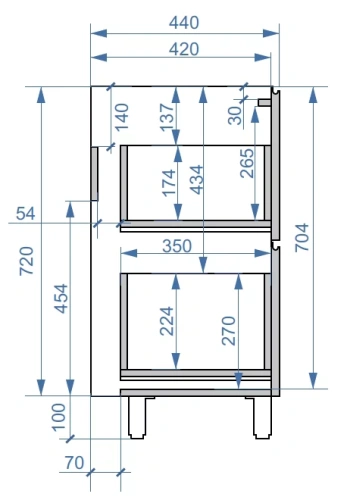 Тумба напольная Vela Бриз 80Н без планки под Milen TU27112