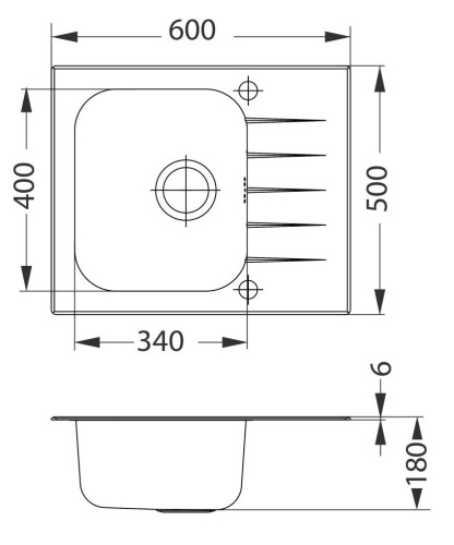 Мойка для кухни Alveus VITRO 10 (серая) 600x500 1130526