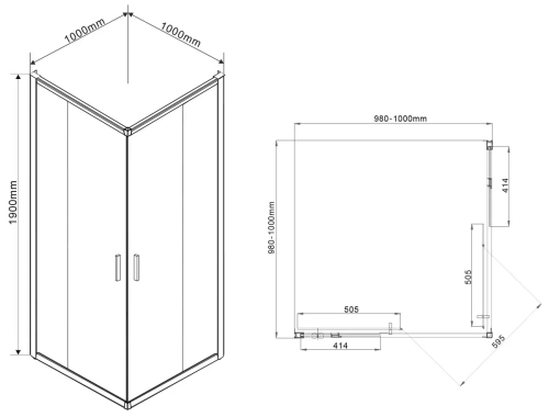 Душевой уголок Vincea Garda VSS-1G100CLG