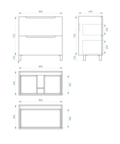 Тумба напольная Vela Верона 80Н без планки под Classica TU2708513