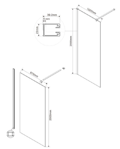 Душевая стенка Vincea Walk-In VSW-1H100CGGM Душевая стенка Vincea Walk-In VSW-1H100CGGM