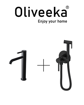 Гигиенический душ со смесителем Oliveeka OL-829902+88239017-MB, черный матовый