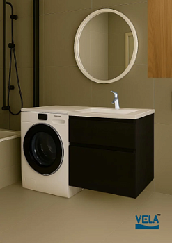 Тумба подвесная Vela Мира 57П под Kamilla (черный) TU5119