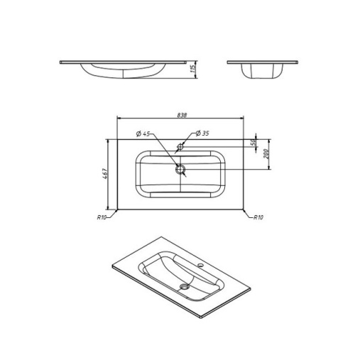 Умывальник Caprigo Novara 85 GC18R 35912