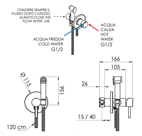 Гигиенический душ Remer X Style X65WRP, медь брашированная