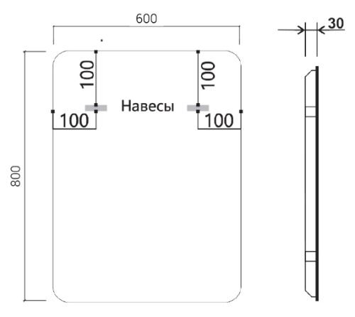 Зеркало Vincea LED 600x800 VLM-3VC600-2