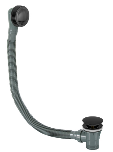 Слив-перелив click-clack для ванны Remer 96PCCCFP, черный брашированный хром