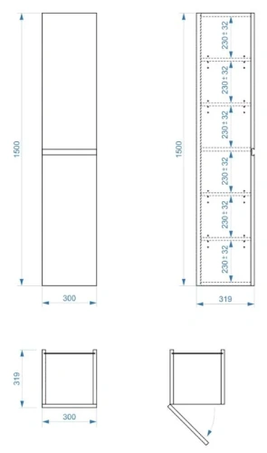 Пенал подвесной Vela Мира 30П (двери) петли левые RS633482