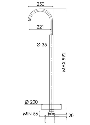 Излив напольный Daniel Swing S20470815