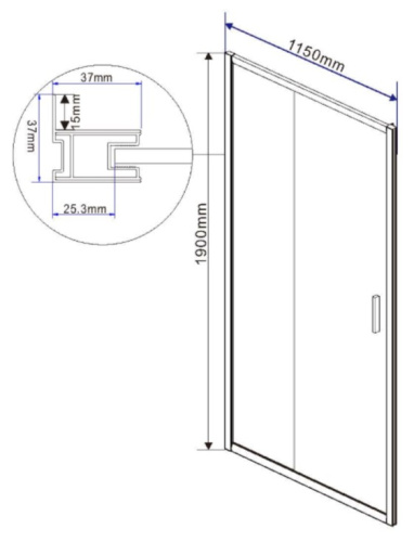 Душевая дверь Vincea Garda VDS-1G115CH