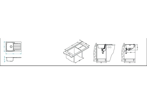 Мойка для кухни Alveus LINE MAX 80 SAT-90 790x500 1136608