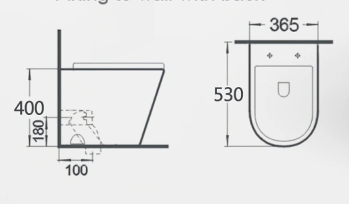 Унитаз приставной Gid TRS-263BM