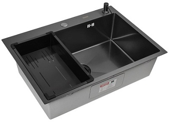 Комплект Arfeka Eco AR мойка 700*500, коландер G, дозатор black decor