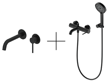 Душевая система для ванны со смесителем Oliveeka OL-639017+88869017-MB