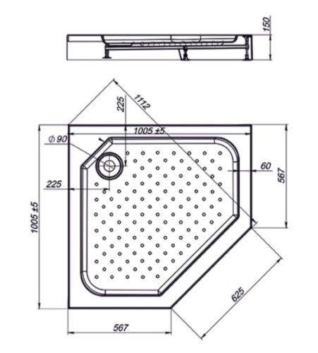 Душевой поддон Vincea VST-3AP-1010