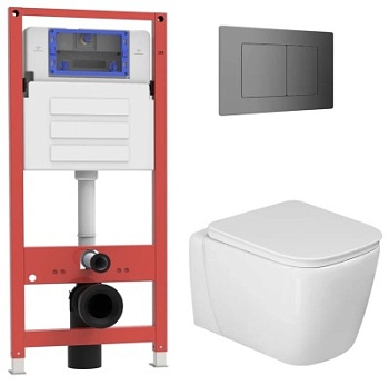 Комплект Oliveeka инсталляция OL-MQ-003 с унитазом OL-G1 и кнопкой OL-E12-BGM