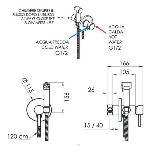 Гигиенический душ Remer X Style X65WNO, чёрный матовый
