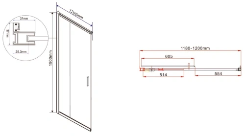 Душевой уголок Vincea Garda VSS-1G1212CLGM