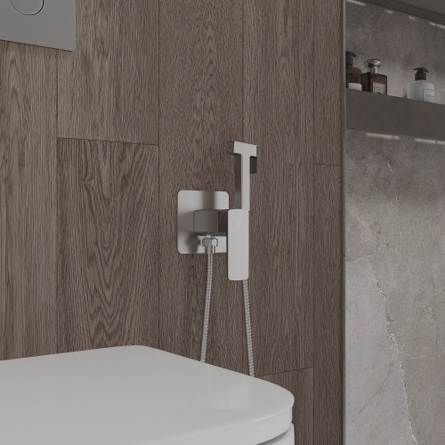 Гигиенический душ со смесителем Oliveeka OL-829003+239003-BN, никель матовый