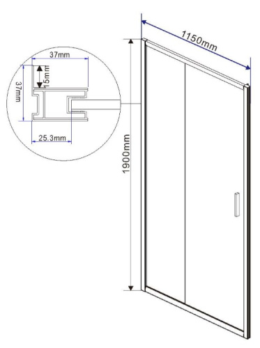 Душевая дверь Vincea Garda VDS-1G115CLGM