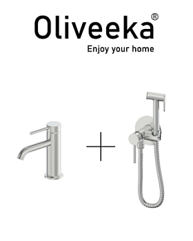 Гигиенический душ со смесителем Oliveeka OL-829902+88139017-BN, никель матовый