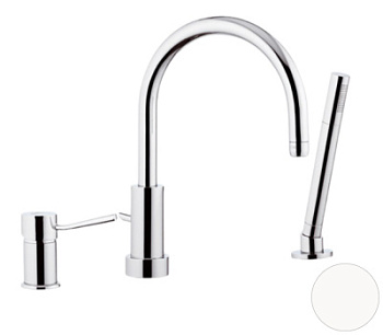 Смеситель для ванны Remer Minimal N072BO, белый матовый